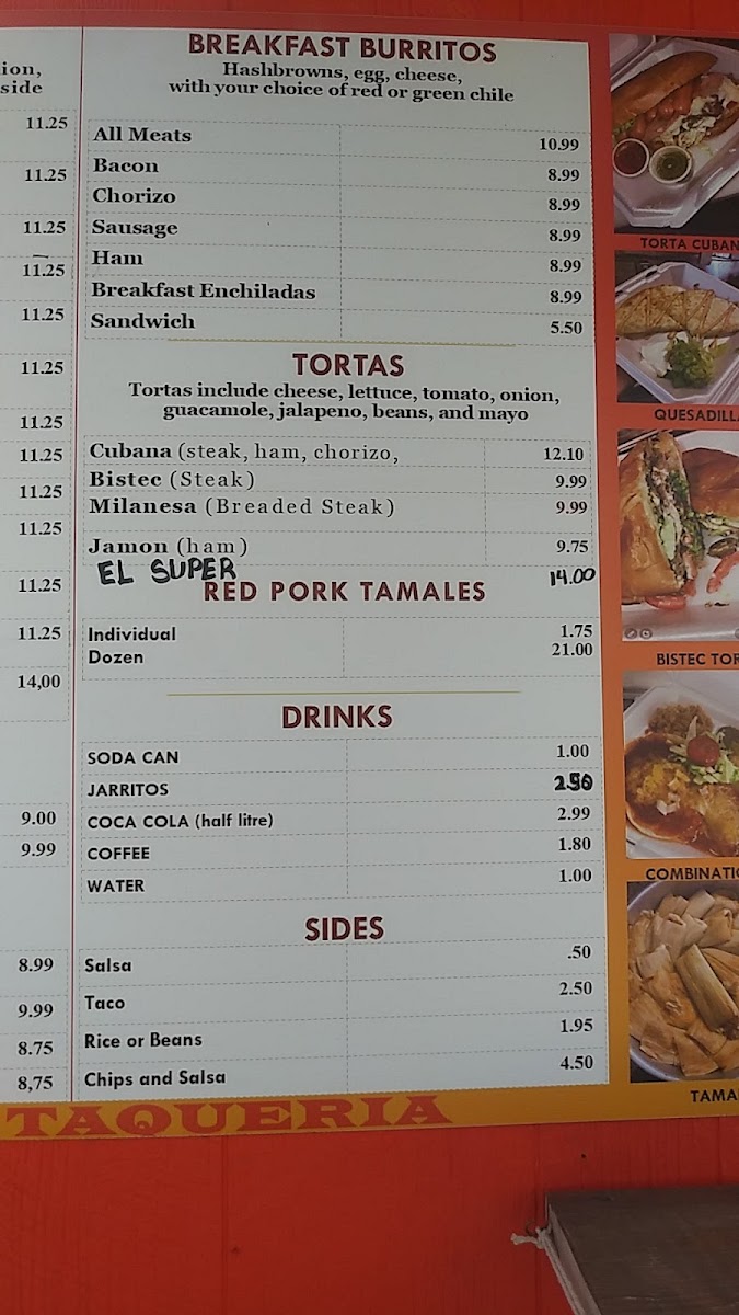 Arias Taquería | Mexican Food Truck menu board
