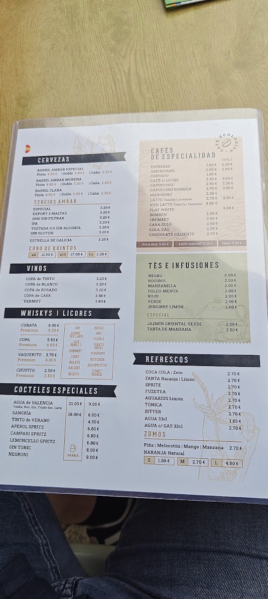 1 Rato Mas menu board