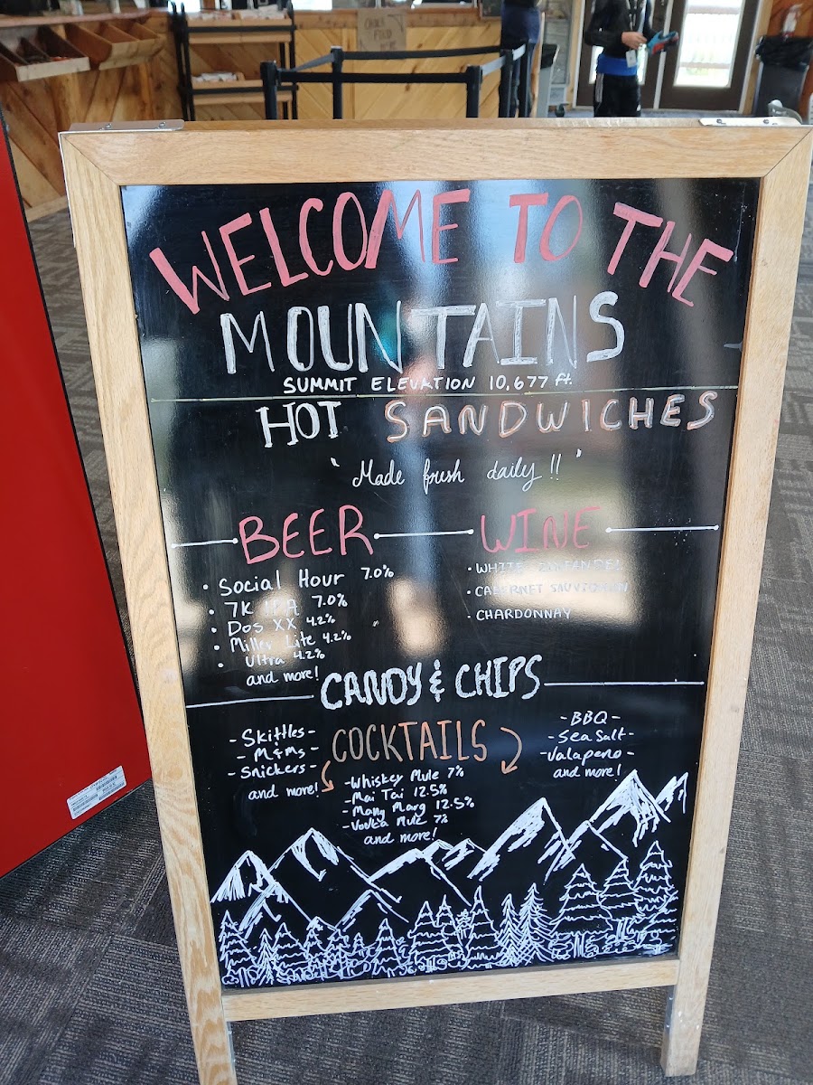 Summit Haus menu board