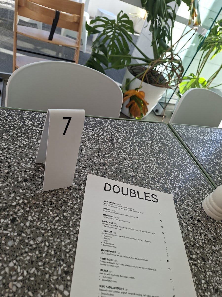 Doubles menu board