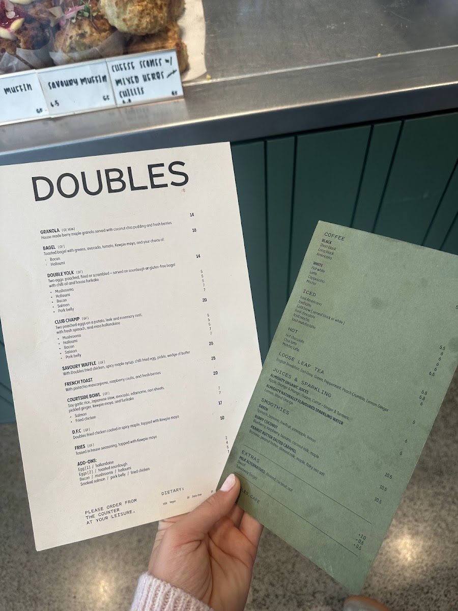 Doubles menu board