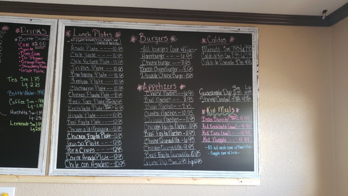 La Esperanza To Go menu board