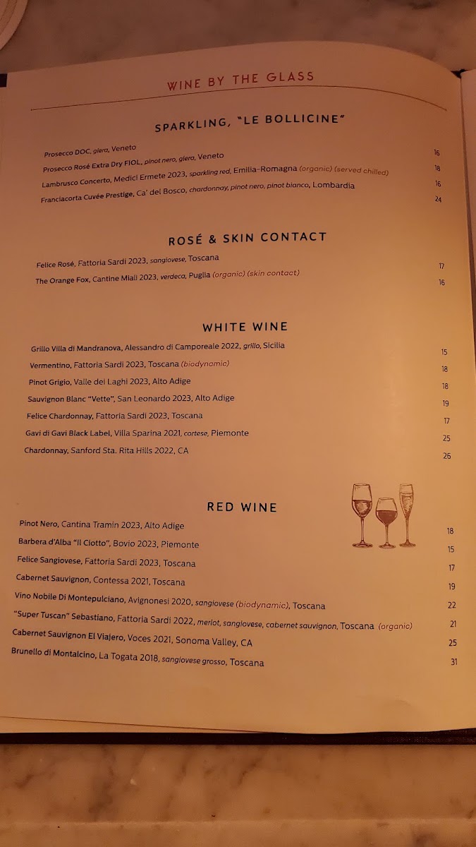 Felice Port Chester menu board