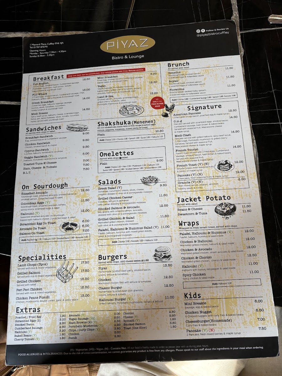 Loca Bistro and Lounge menu board