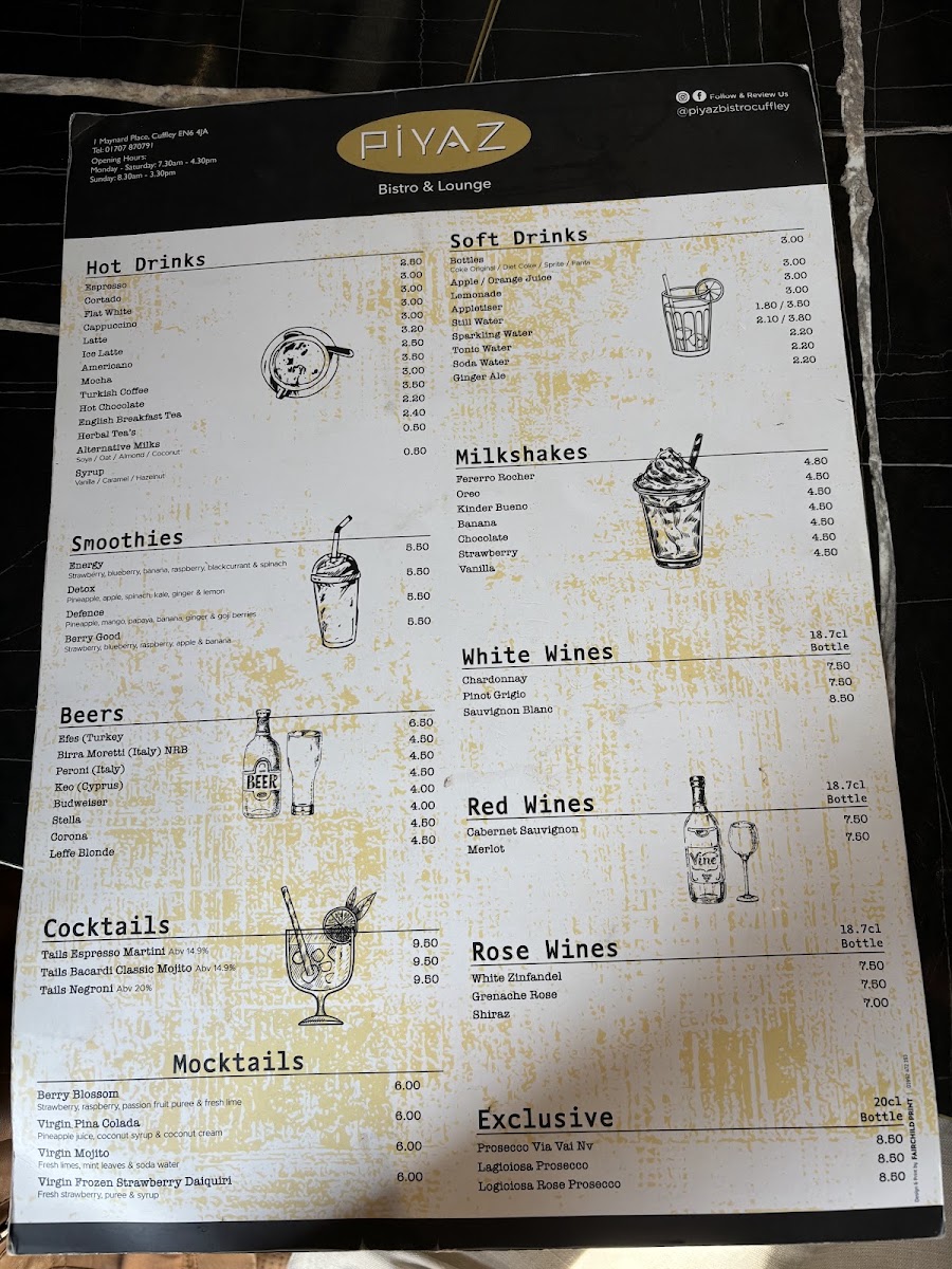 Loca Bistro and Lounge menu board