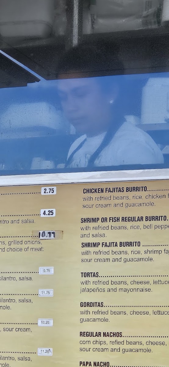 EL Jacalito Mexican Food menu board
