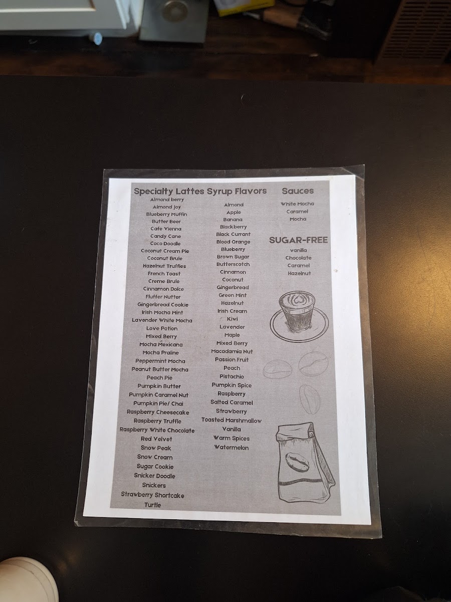 The Coffee Cup menu board