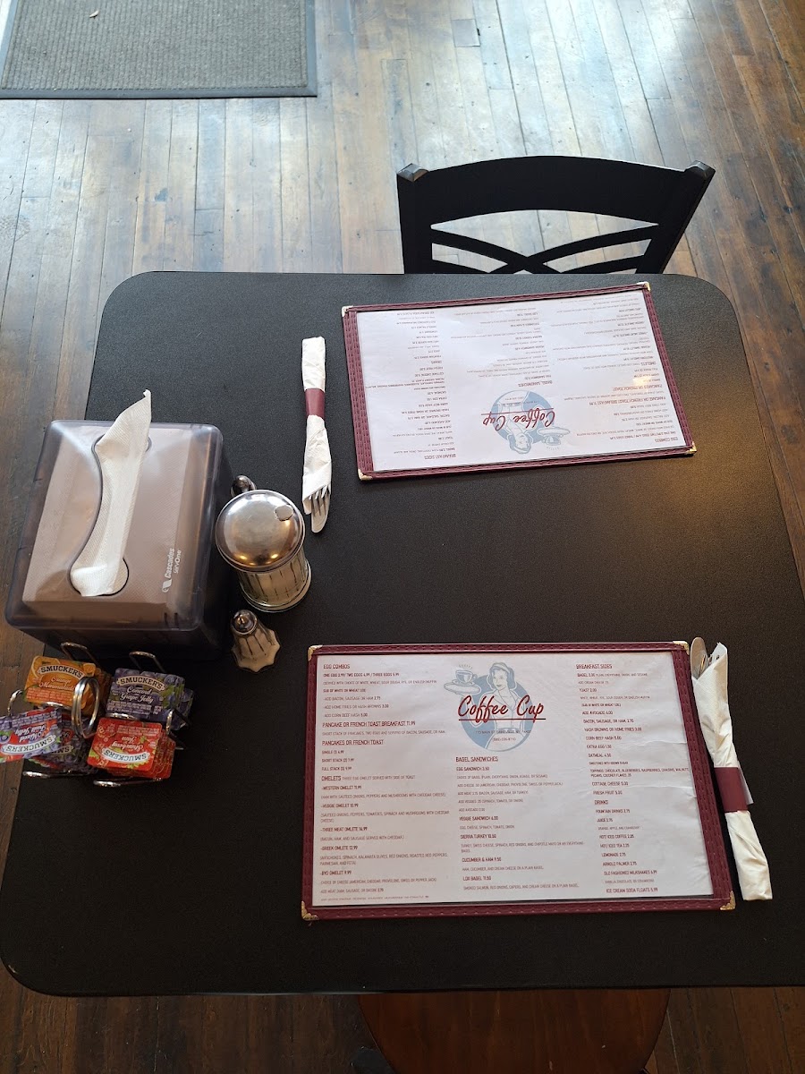 The Coffee Cup menu board