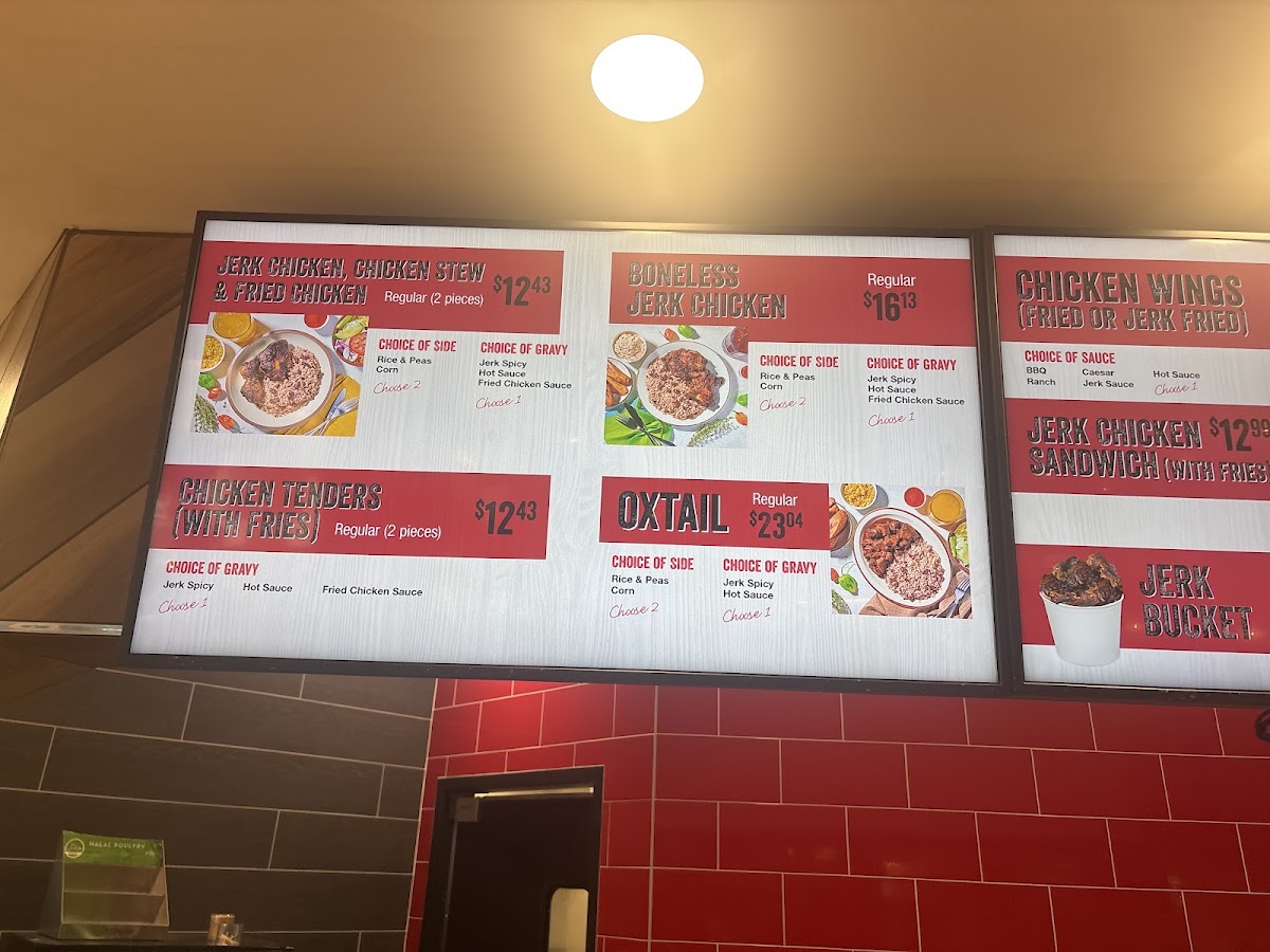 Jerk King menu board