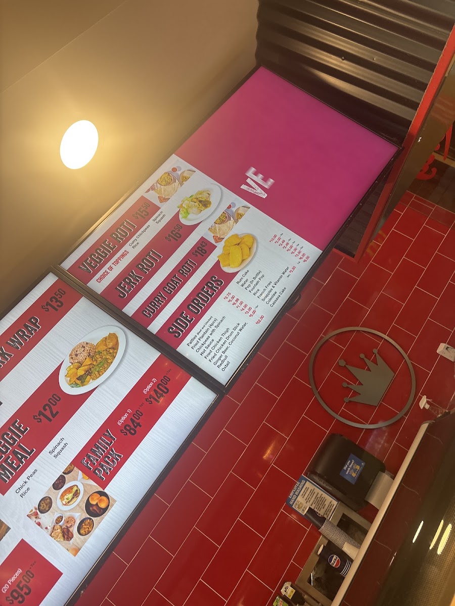 Jerk King menu board