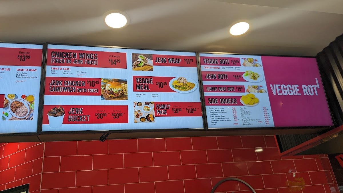 Jerk King menu board