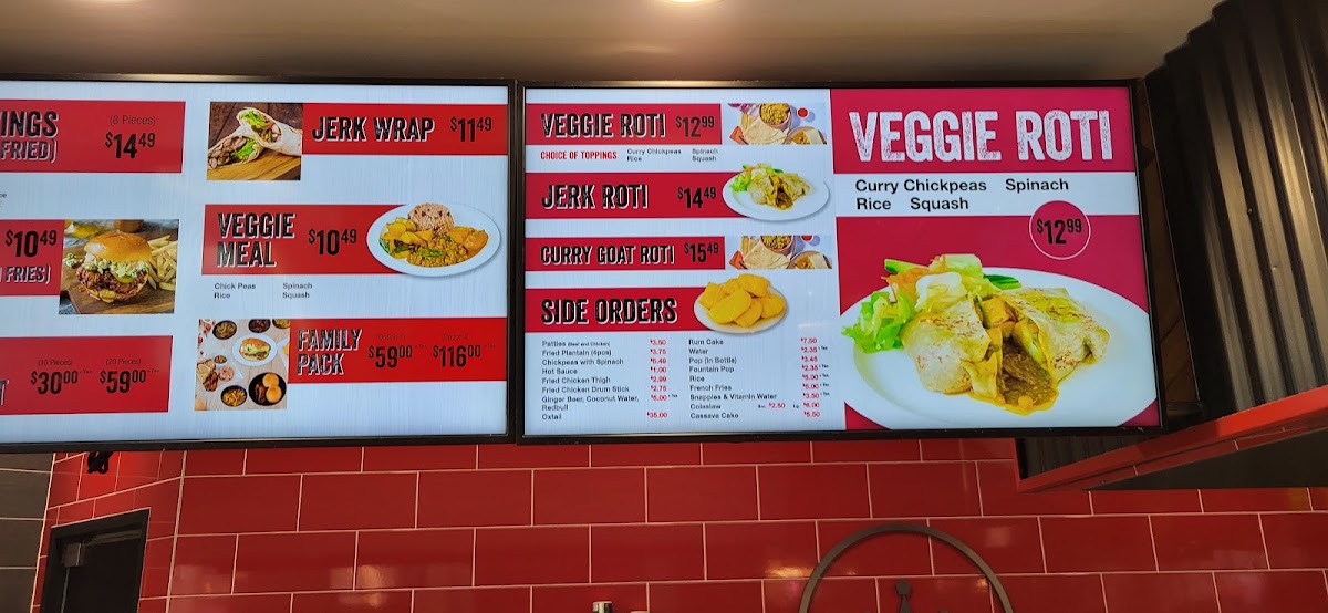 Jerk King menu board