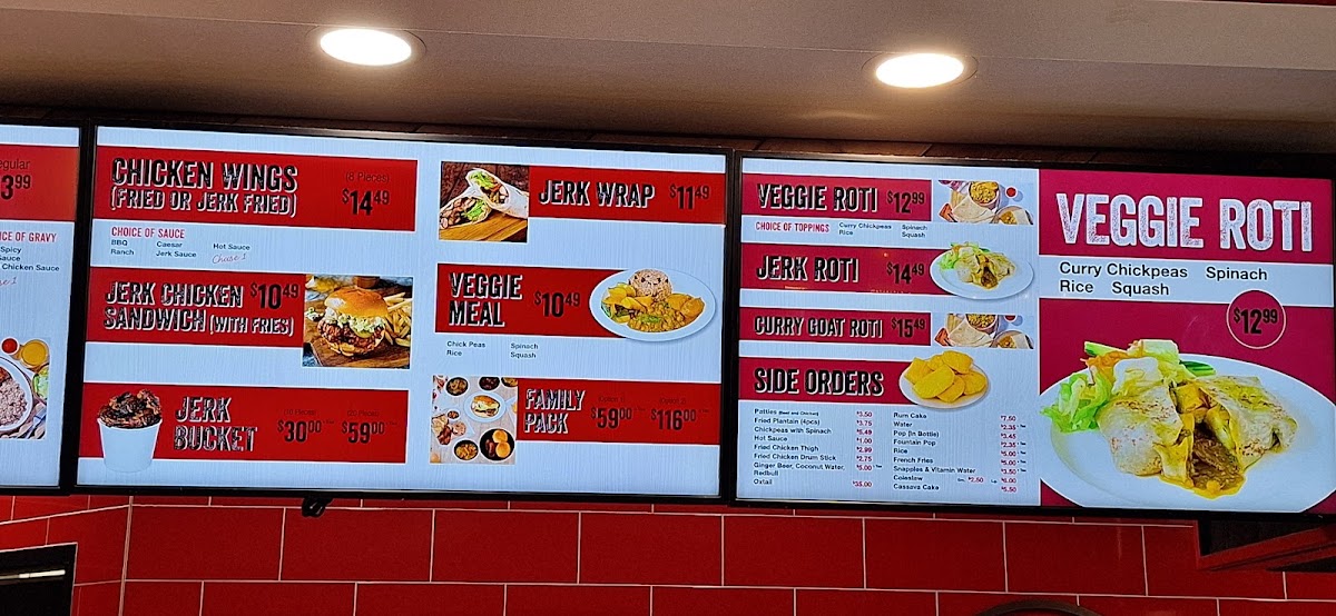 Jerk King menu board