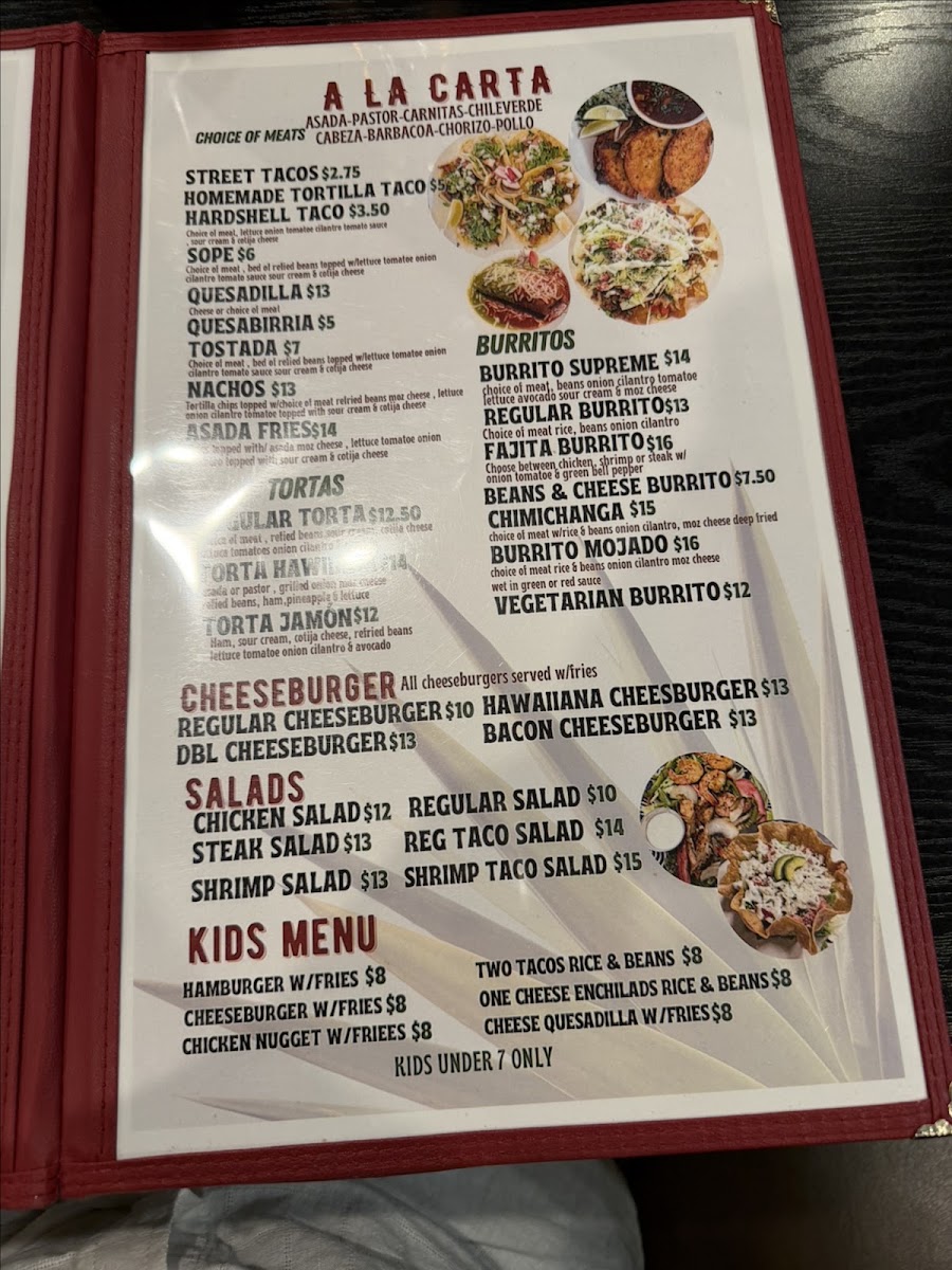 El Maguey Mexican Grill menu board