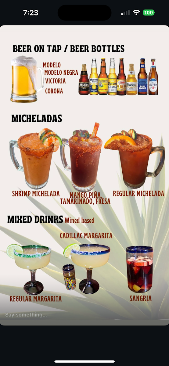 El Maguey Mexican Grill menu board