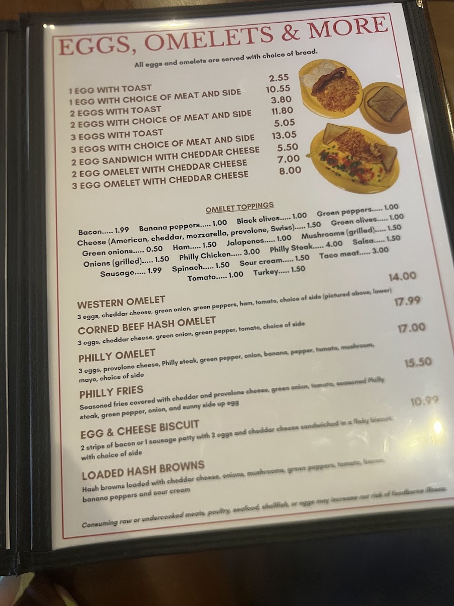 Mundy's Bar & Grill menu board