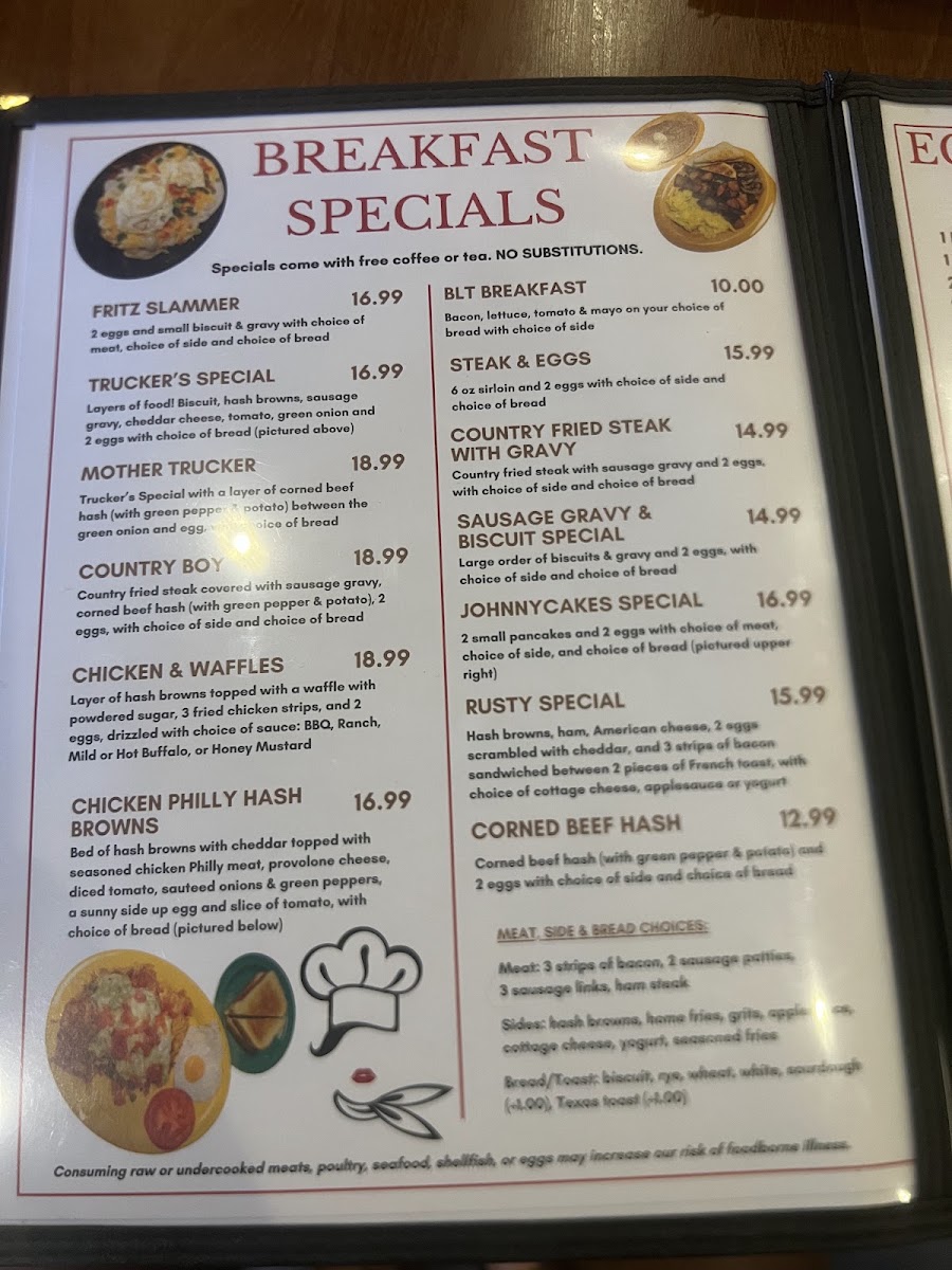 Mundy's Bar & Grill menu board