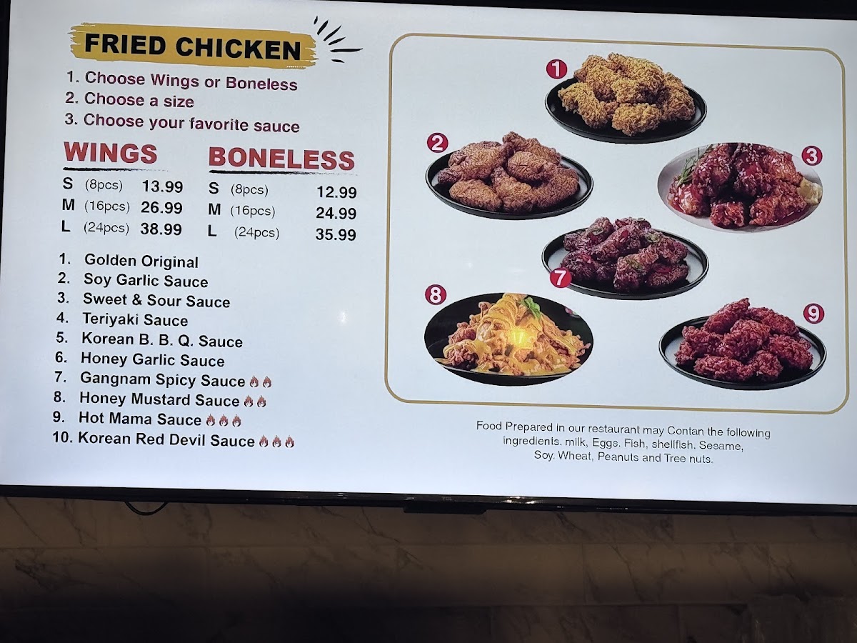 Chick Bo Bao menu board
