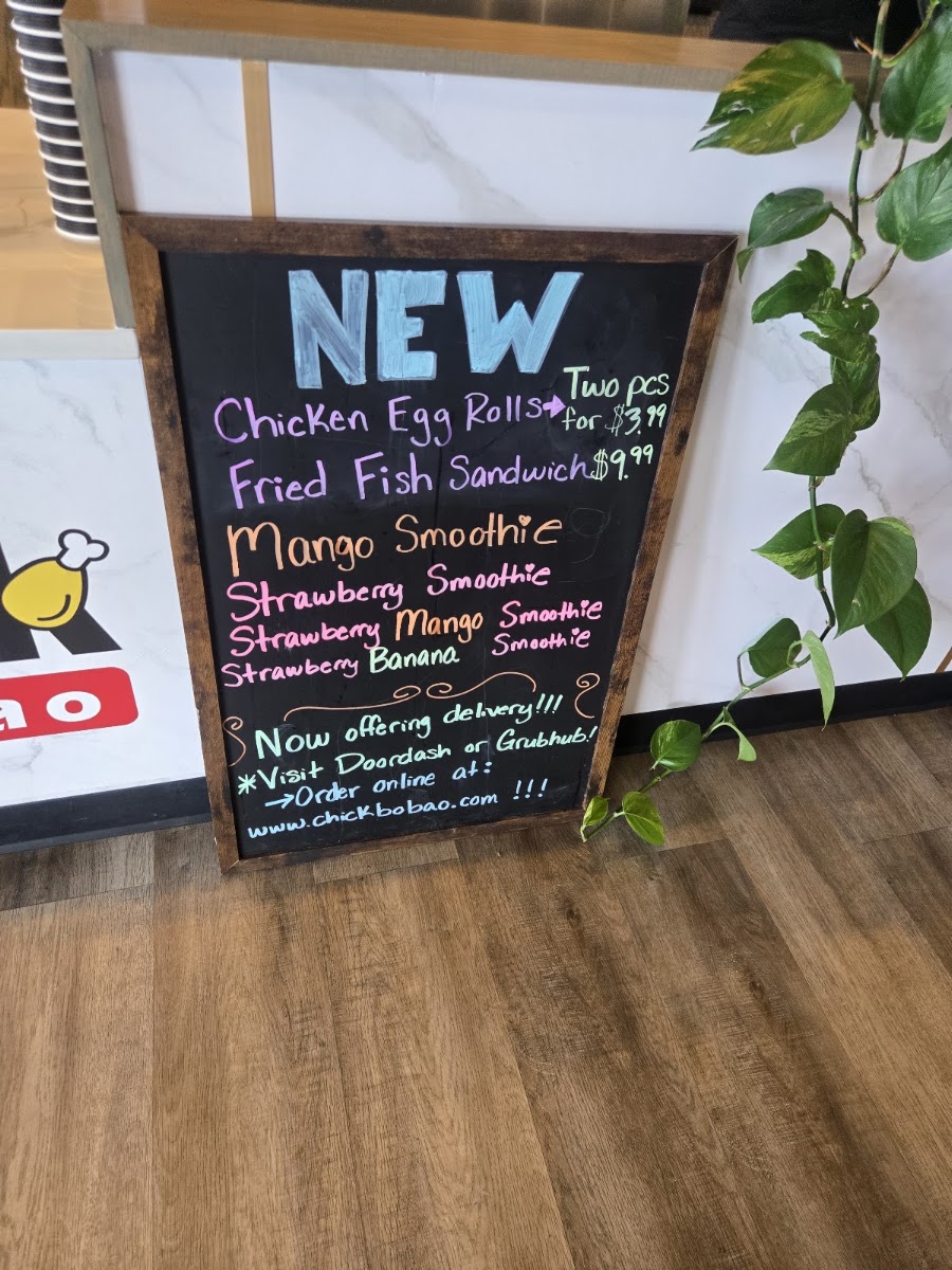 Chick Bo Bao menu board