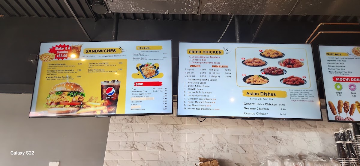 Chick Bo Bao menu board