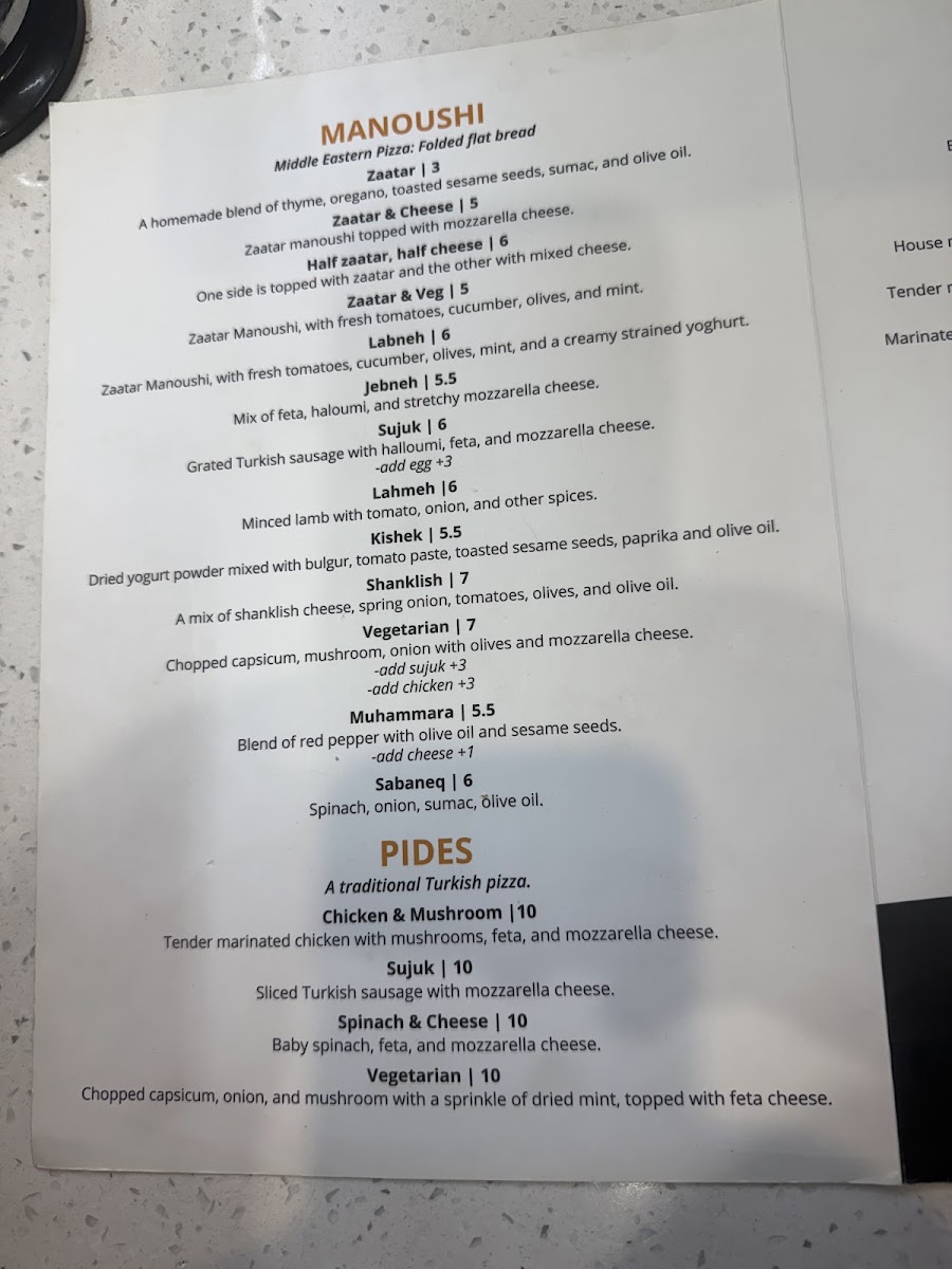 Rami’s Café menu board
