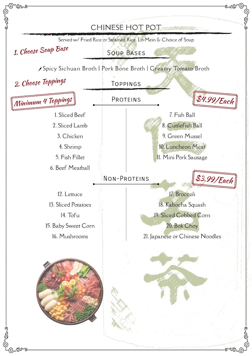 Koi | Asian Cuisine menu board