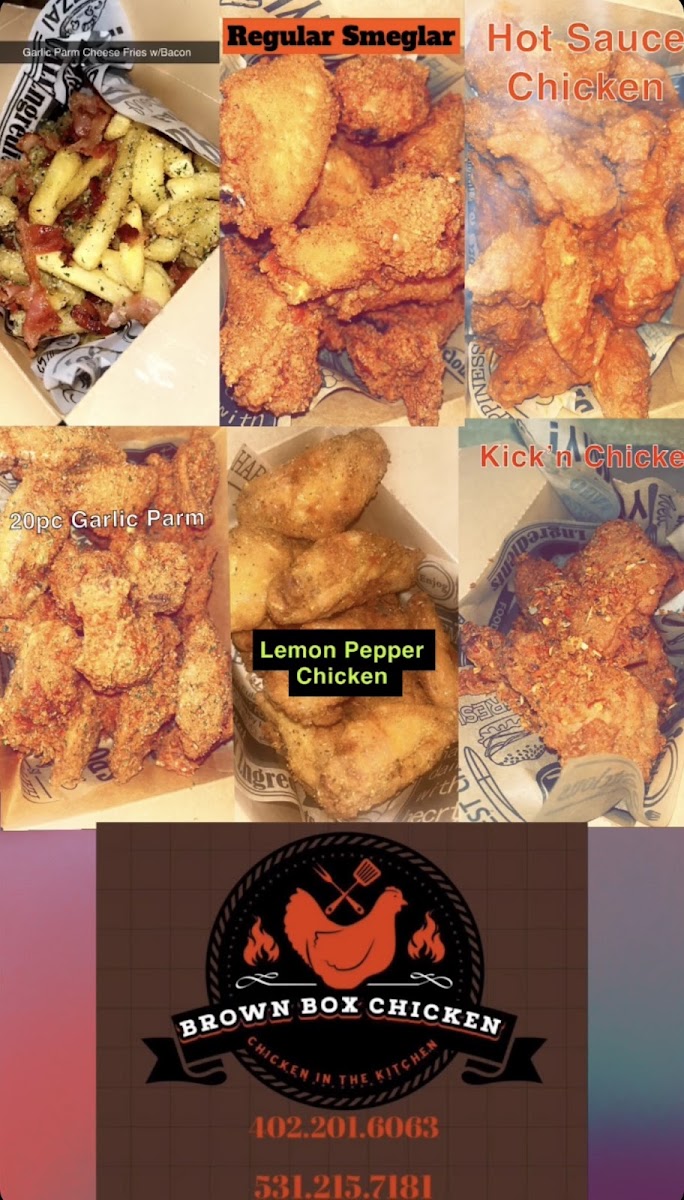Brown Box Chicken LLC menu board