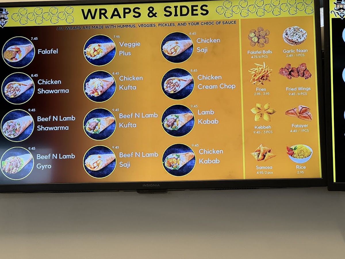 Mr. Chickpea menu board