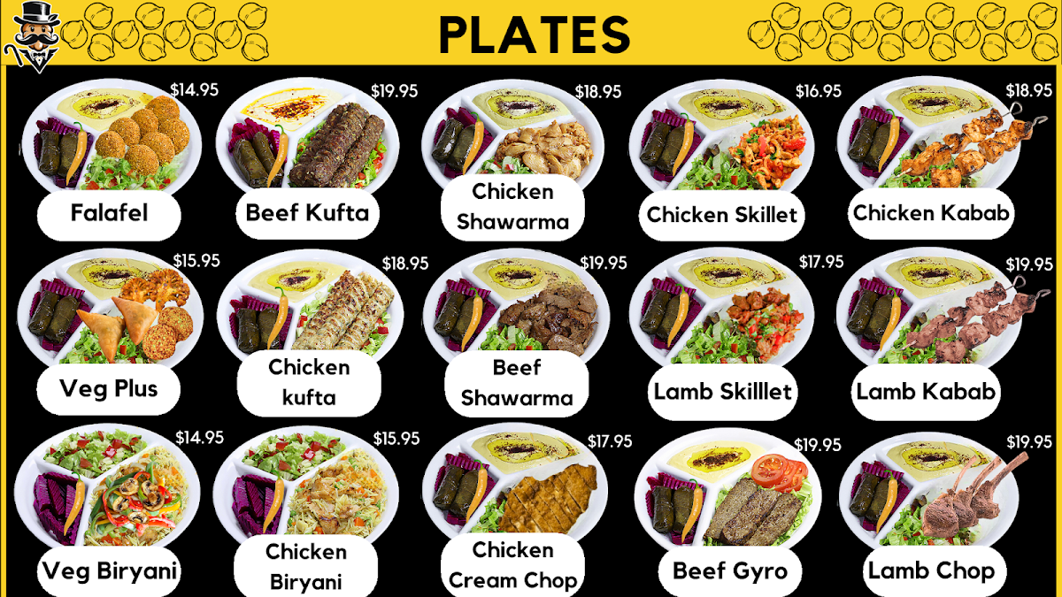 Mr. Chickpea menu board