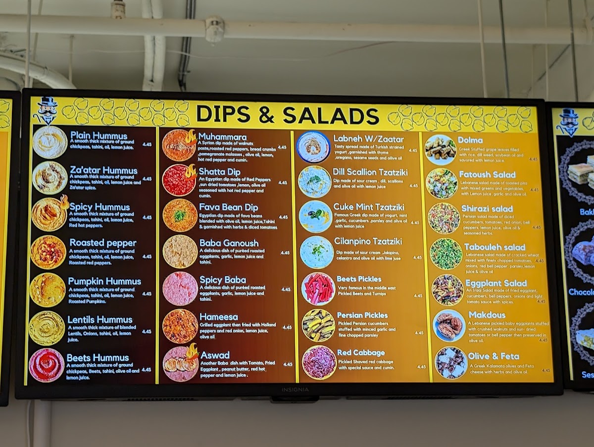 Mr. Chickpea menu board
