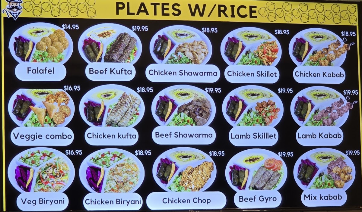 Mr. Chickpea menu board