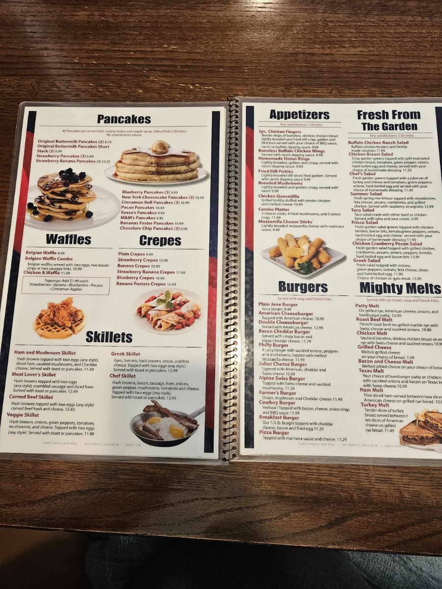 Flora's Diner menu board