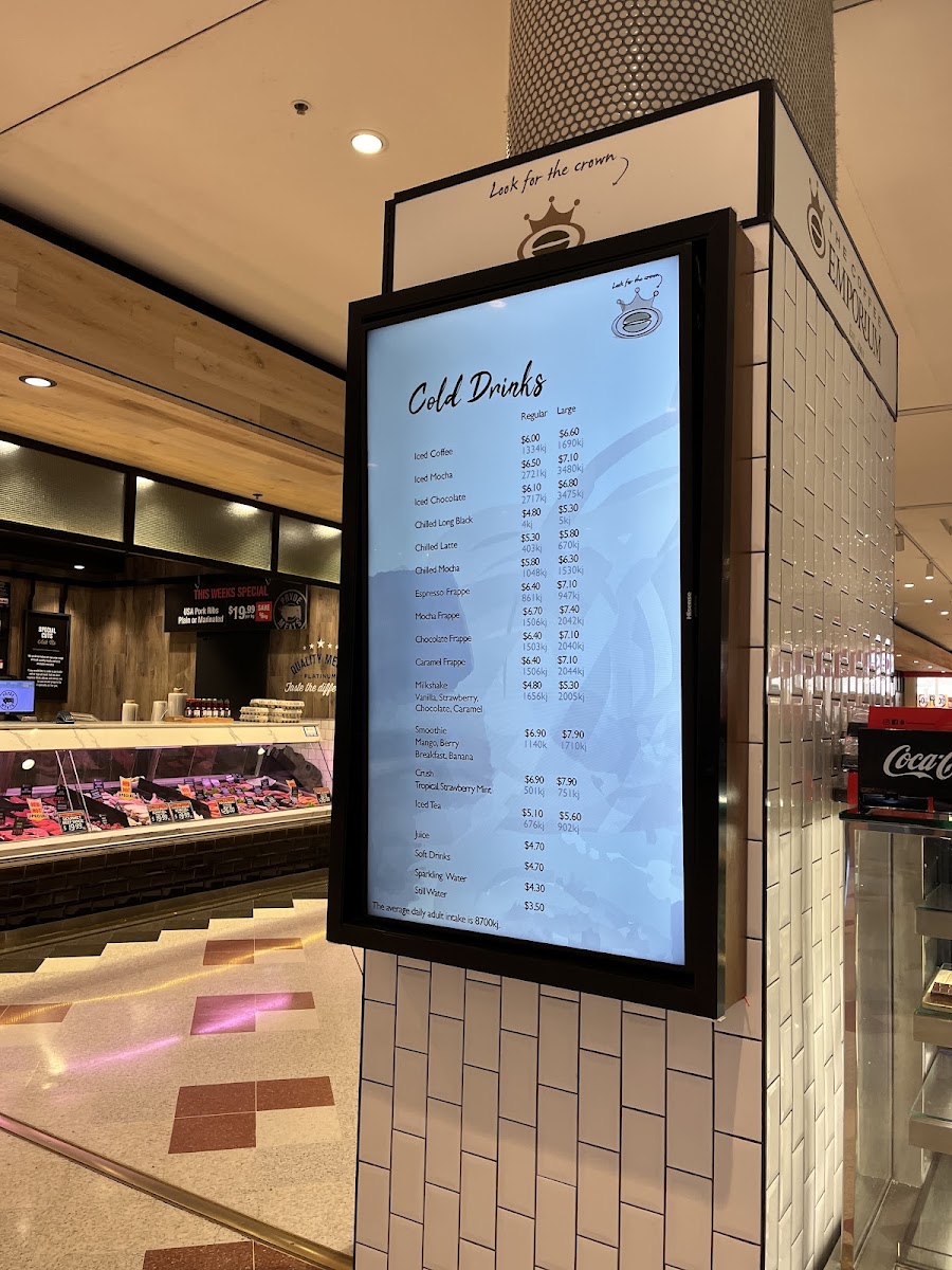 The Coffee Emporium Miranda menu board