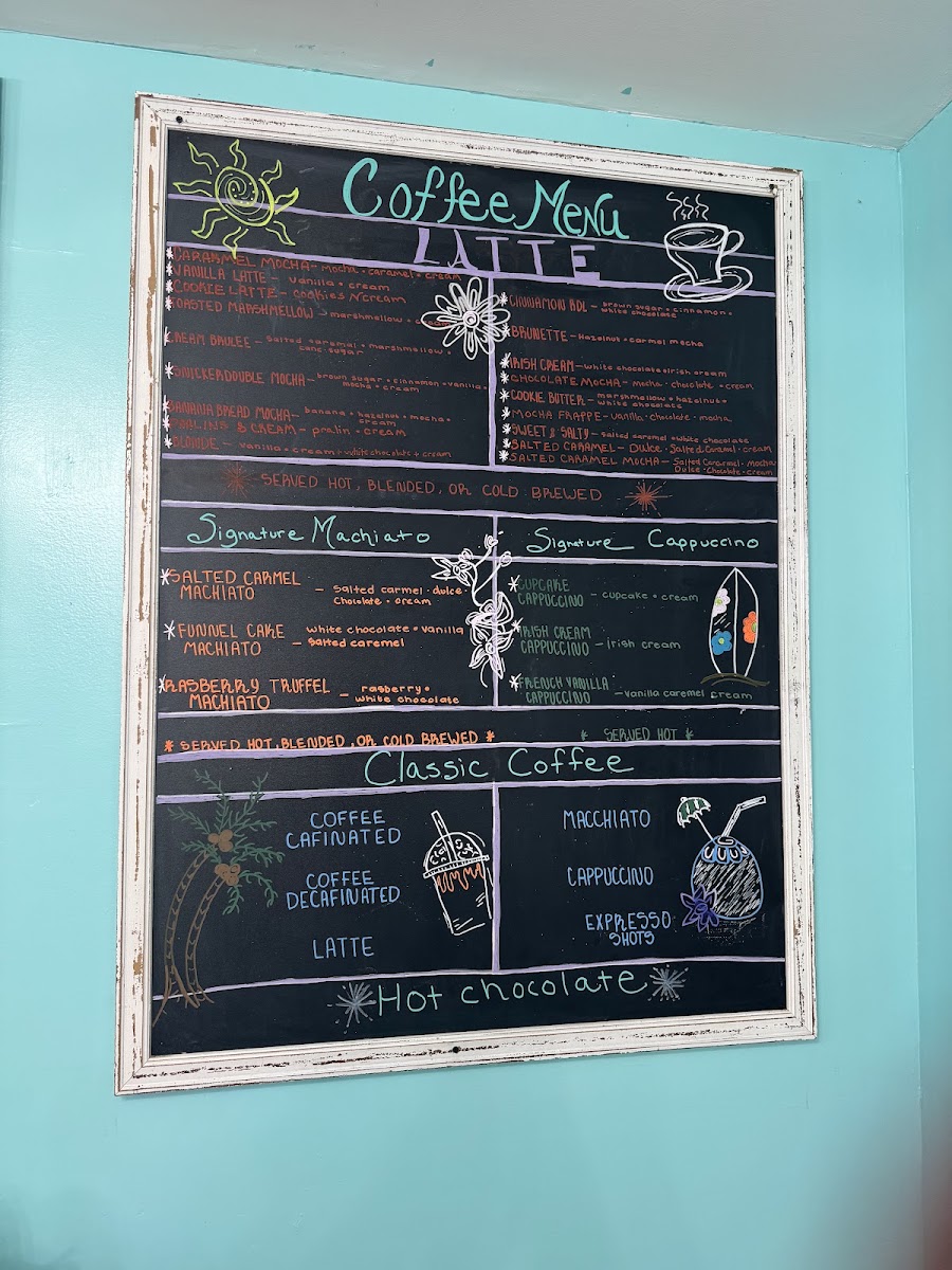 Island Time Nutrition menu board