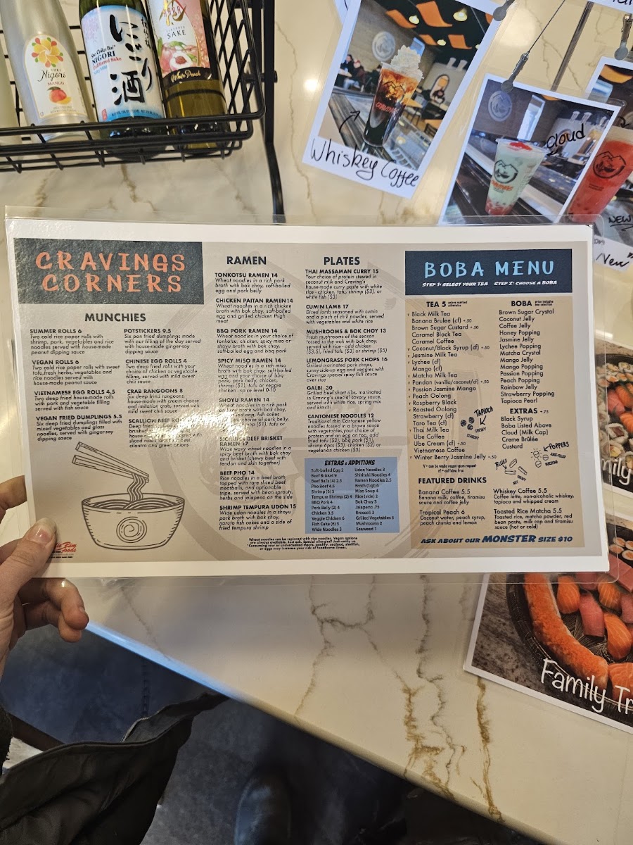 Cravings Corners menu board