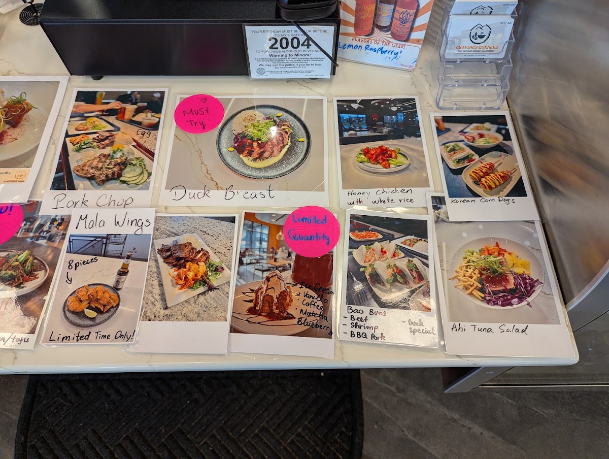 Cravings Corners menu board