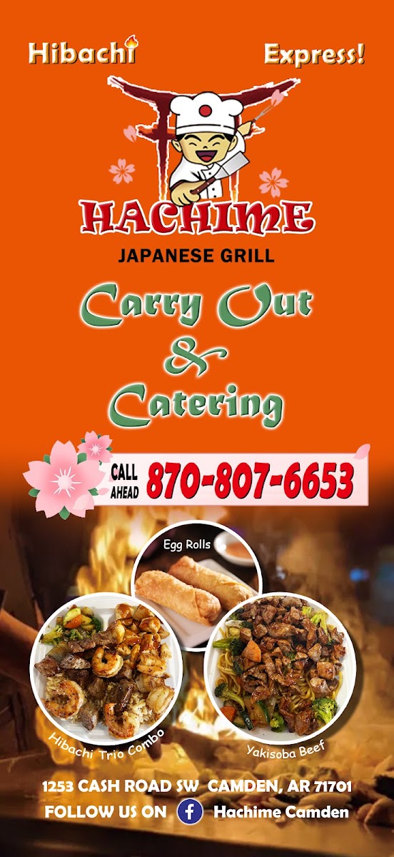 Hachime Taste LLC menu board