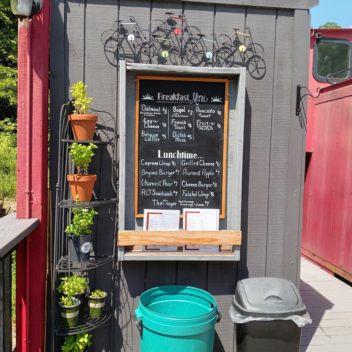 KT Caboose menu board