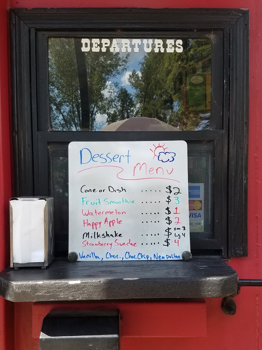 KT Caboose menu board