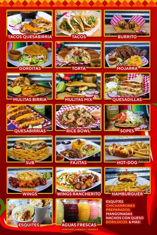 El Rancherito menu board