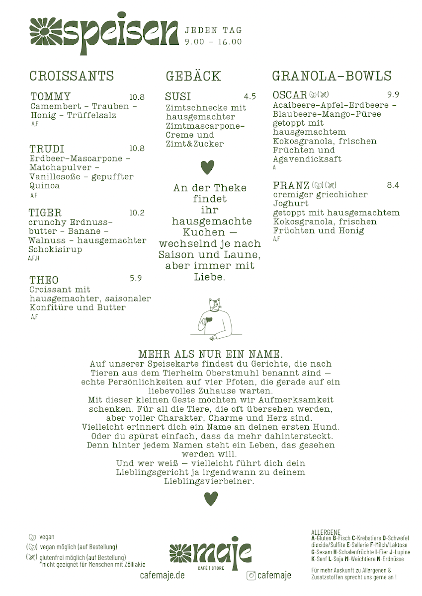 maje - café and store menu board