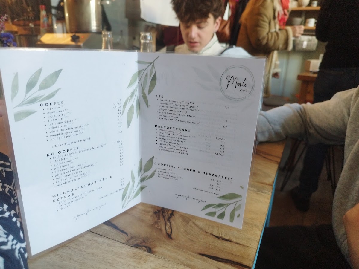 Café Marle menu board