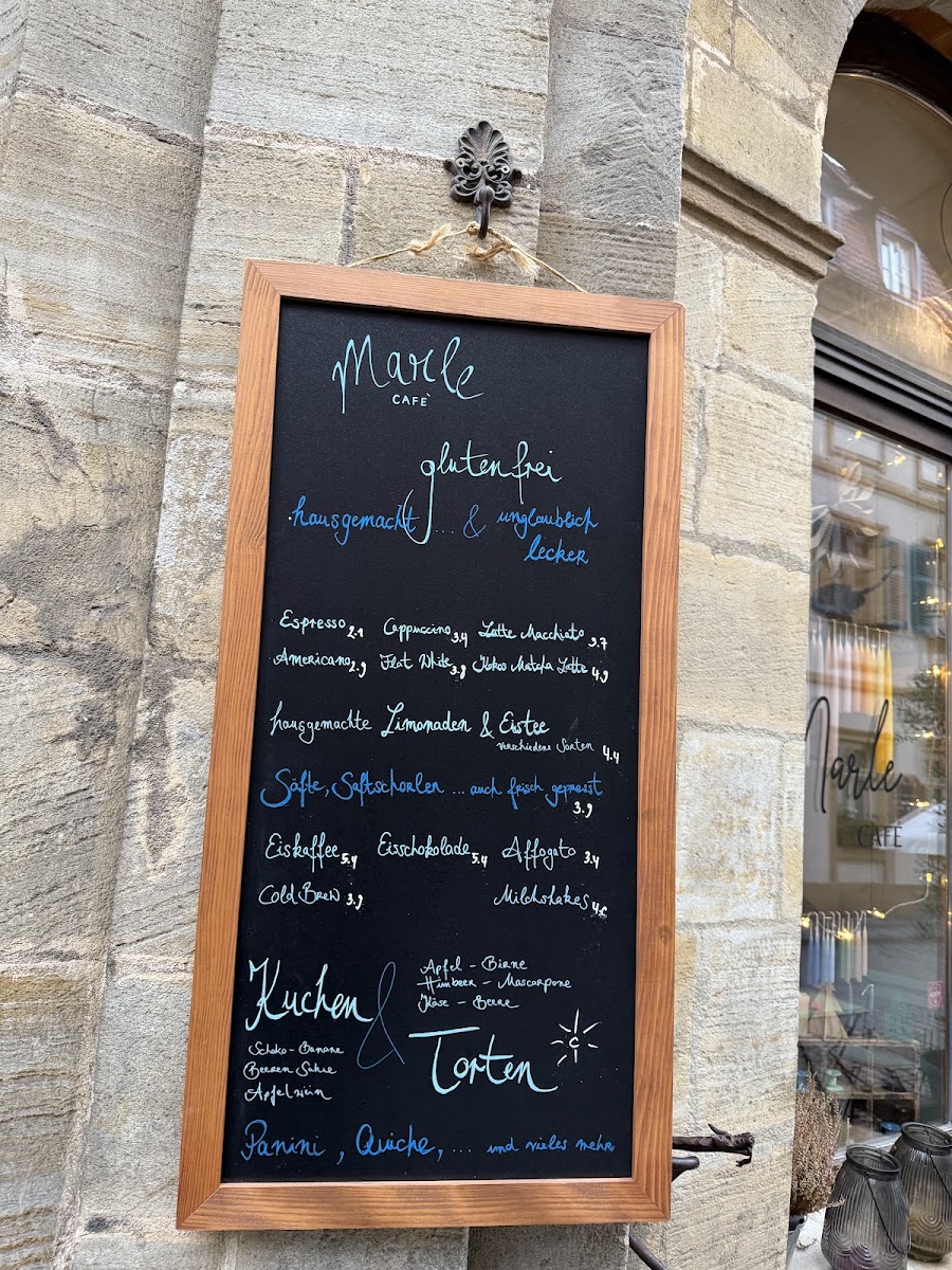 Café Marle menu board