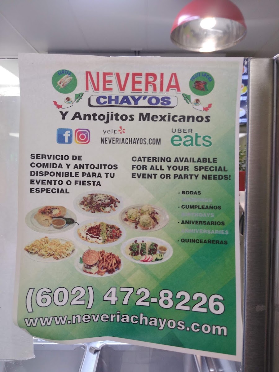 Neveria Chayos #4 menu board