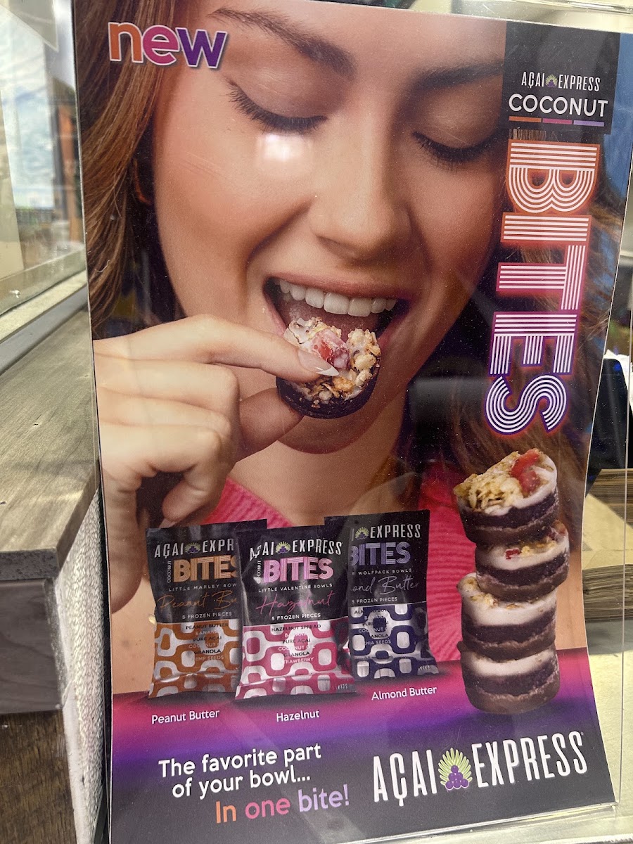 Acai Express menu board