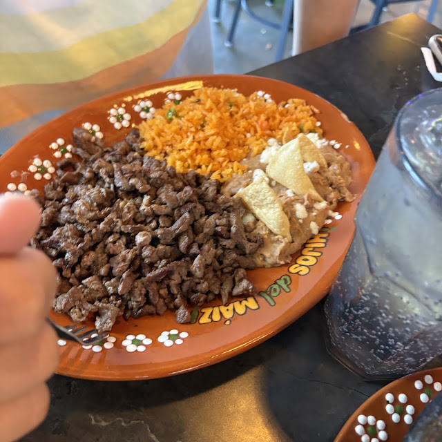 Shredded Meat with Rice and Beans