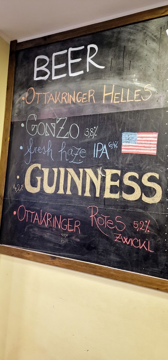 Bar Tabor menu board