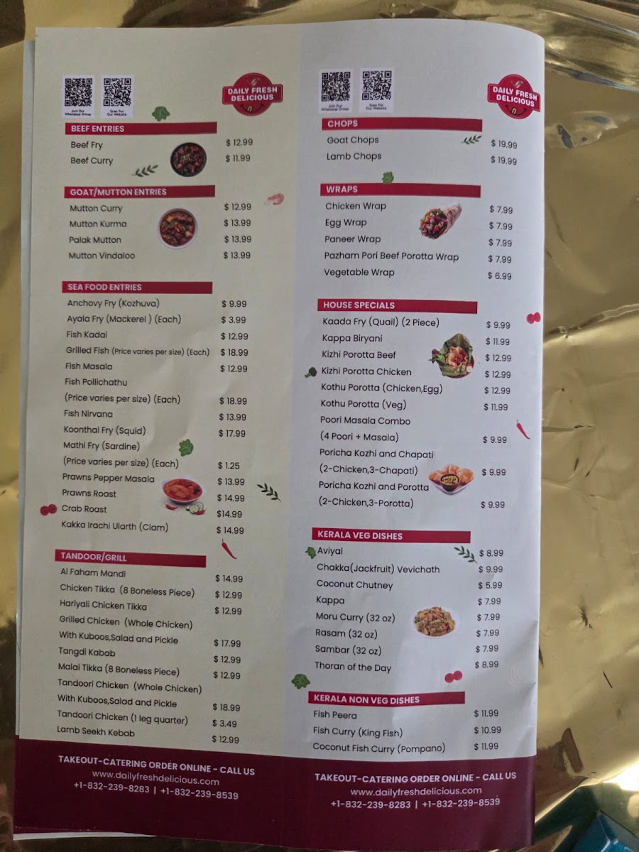Daily Fresh Delicious menu board