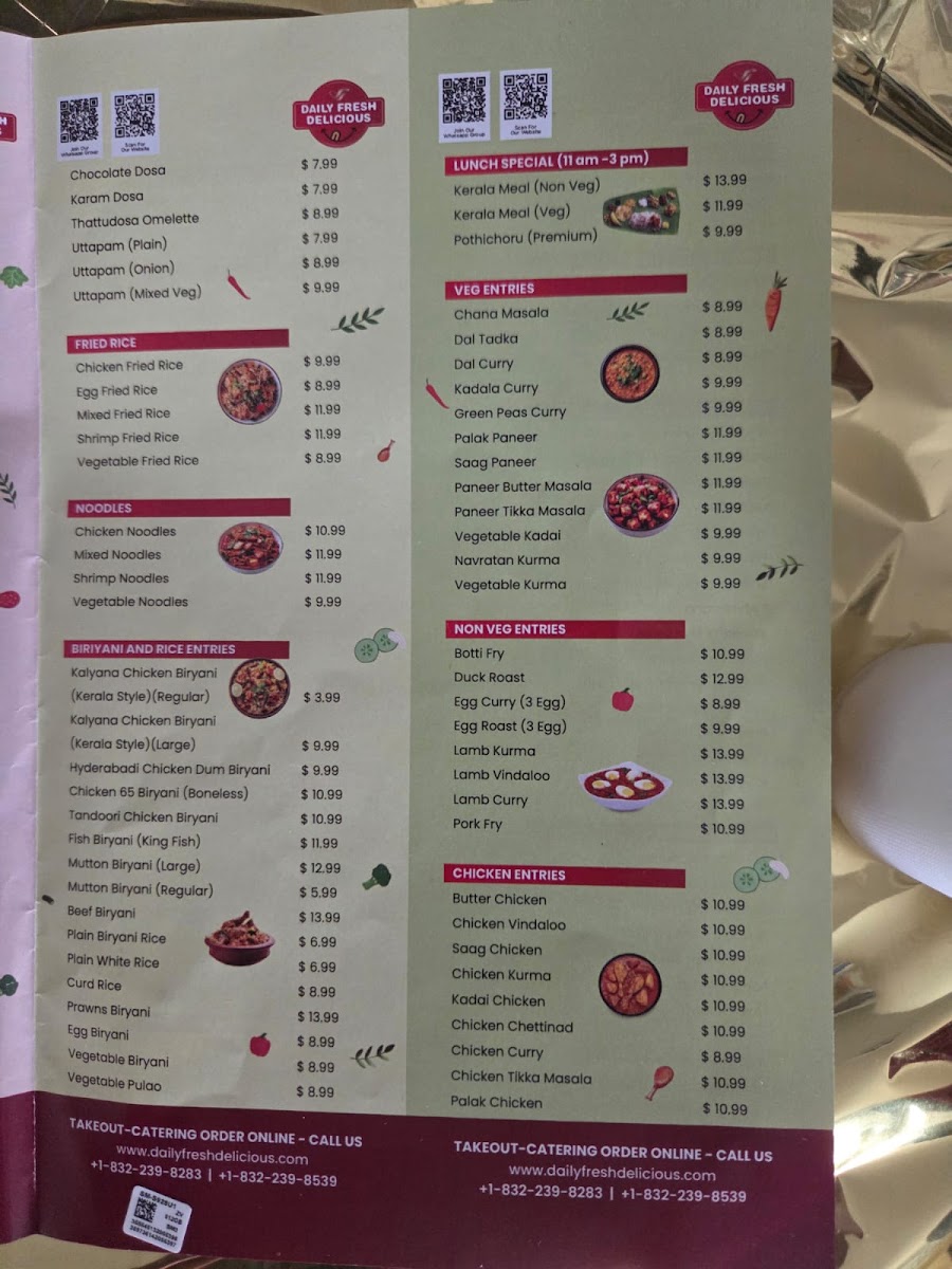 Daily Fresh Delicious menu board