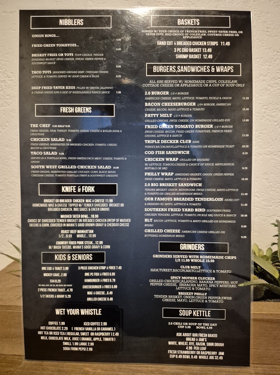 Mama's Place menu board